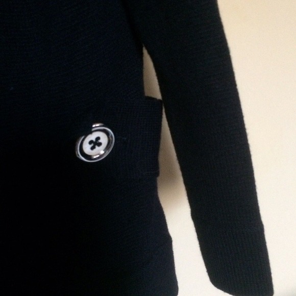 Banana Republic Knit Jacket Navy SzM Collar 4 Button Closure Fitted Pre-Owned - Picture 12 of 12